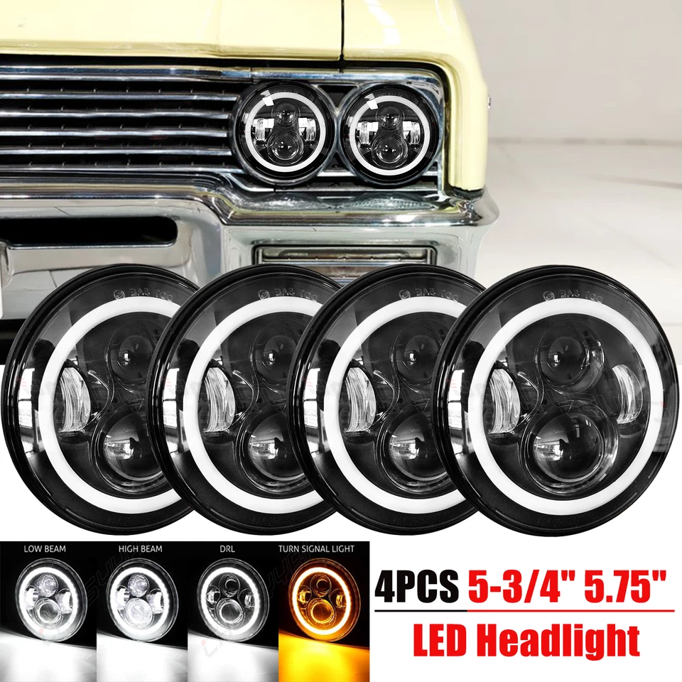 Faros LED redondos de haz alto/lo de 5,75 pulgadas 4 piezas para furgoneta GMC P35/P3500 1967-1974 Foto 1 de 4