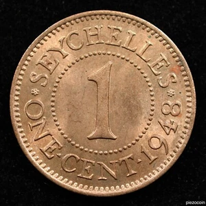 Seychelles 1 Cent 1948, Coin, Inv#C995 - Picture 1 of 2