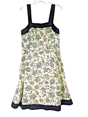 Madison Leigh Women size 18W Paisley Print Empire Waist Dress Off White Black - Image 1 of 4