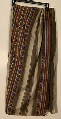 Falda larga vintage Lizwear Petites marrón envolvente para mujer talla 8P” Foto 1 de 4
