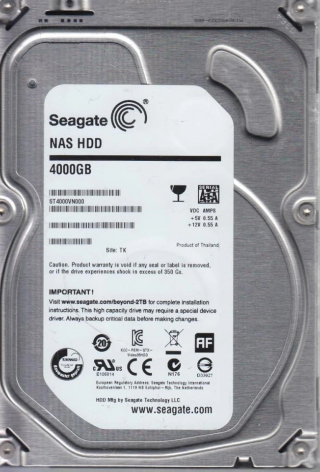4 TB SATA Seagate ST4000VN000 Nas HDD 5900rpm 64MB 3.5 " Internal Hard Drive New - Image 1 of 1