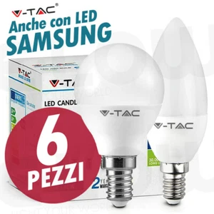 LAMPADINE LED E14 E27 2,9 3,7W 4,5W 5,5W 7W 9W V-TAC SAMSUNG CANDELA OLIVA BULBO - Foto 1 di 17