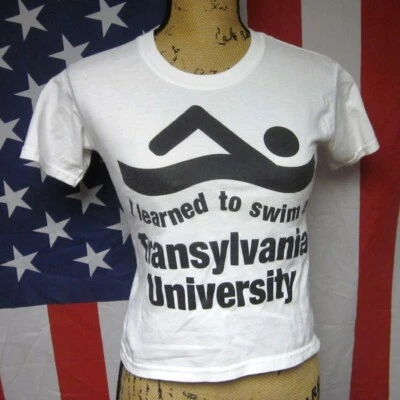 TRANSYLVANIA UNIVERSITY youth small Kentucky beat-up tee Transy swimming kids - Image 1 of 3