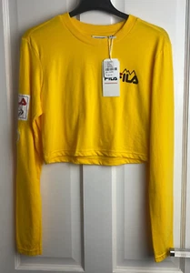 Fila Small Yellow long sleeve cropped top BNWT - Picture 1 of 6