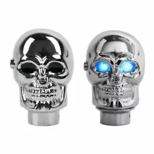 Luz LED perno de cambio de engranaje de calavera manual palanca ojos cromado universal, - Imagen 1 de 10