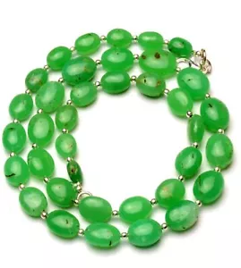 Chrysoprase Gemstone 19" Necklace 8x6 to 13x10 mm Size Oval Nuggets - Picture 1 of 8
