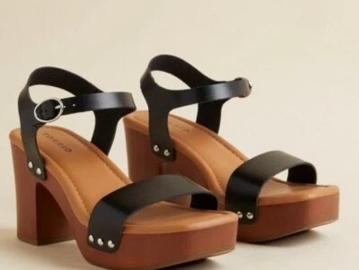 Torrid Strappy Raffia Platform Wedges Black Size 11 WW NWOT or BOX - Image 1 of 4