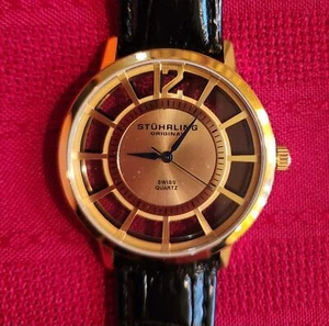 Stuhrling Herren Skelettuhr mit Box mit 2 Lederbändern New Old Stock - Bild 1 von 12