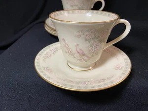 Vintae Lenox Fair Isle Footed Cup & Saucer Set EUC - Picture 1 of 4