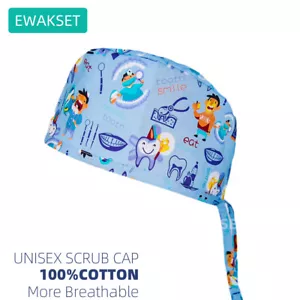 Adjustable Dental Working Surgical cap 100% Cotton Dentist Clinical Scrub Hats - Picture 1 of 5