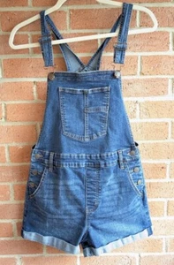 Vintage No Boundaries Y2K Denim Shortalls Junior 7-9 M Overall Shorts 90s Style - Bild 1 von 9