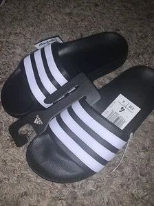 adidas Adilette Aqua Slides Kids size 4 womens size 6 Black - Picture 1 of 1