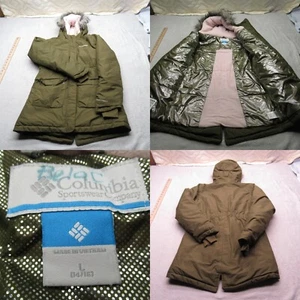 Columbia Jacket Youth Large Green Omni Heat Faux Fur Hood Trim Full Zip Parka - Picture 1 of 16