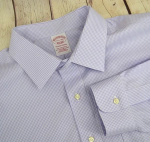 Camisa de vestir BROOKS BROTHERS tradicional elástica sin hierro TALLA 17,5 - 36 púrpura - Imagen 1 de 6