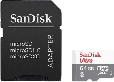 Sandisk Ultra 64Gb Class 10 Microsdxc Memory Card And Adapter - Image 1 of 3