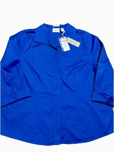 Blusa Chicos Azul Real Algodón Sin Esfuerzo Manga 3/4 Botón TALLA 3 (XL) NUEVA CON ETIQUETAS - Imagen 1 de 5