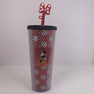 Disney Starbucks Tumbler Minnie Mouse Polka Dot Red White With Straw New in Box - Picture 1 of 4