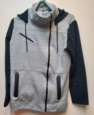 Chaqueta Hurley para mujer mediana negra/gris extraíble con capucha manga panel informal Foto 1 de 4