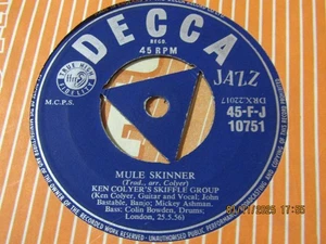 KEN COLYER'S SKIFFLE GROUP-MULE SKINNER-DECCA TRI SCARCE 45 - Picture 1 of 2