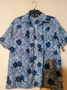 Montage Hawaiian Blue Shirt Men Tropical XL Floral Summer Vacation Cruise Button - Picture 1 of 5