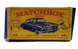 1965-68 Lesney Matchbox N°28 Mark Ten Jaguar Blu Orig E1 Box Nuovo Modello Con Bersaglio - Foto 1 di 11