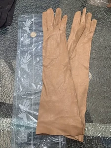 Vintage Roger Faré hellbraune Lederhandschuhe - Made in France - Größe 6 1/2 - Bild 1 von 7