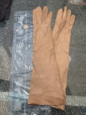 Luvas de couro vintage Roger Faré marrom – Feitas na França – Tamanho 6 1/2 - Imagem 1 de 4