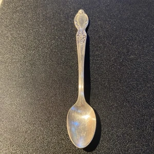 "Cuchara de alimentación para bebé vintage VICTORIAN ROSE Wm Rogers plateada mango largo 5""" - Imagen 1 de 10