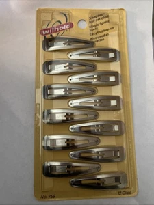 1980 WILHOLD Sleepees Metal 2.5” Hair Clip Barrettes New NOS 12 Pack - Picture 1 of 3