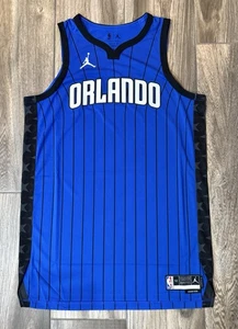 Camiseta Orlando Magic Auténtica Azul A Rayas en Blanco Talla 52 +6 XL NBA Nueva Jordan - Imagen 1 de 8