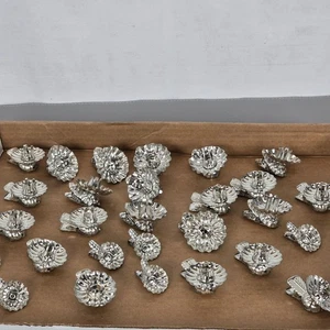 Vintage Silver Christmas Tree Silver-Tone Candle Holders Clip-On Set Of 28 - Picture 1 of 11