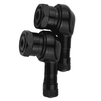 Black 90 Degree Wheels Valve Stem Caps Tire Caps Tubeless Universal Use - Image 1 of 4