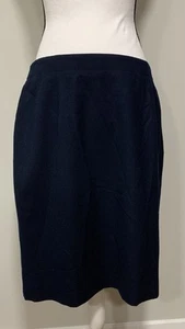 Talbots gefütterter Rock blau A-Linie Damen 16P 100 % Wolle Reißverschluss hinten einzelner Rückenschlitz - Bild 1 von 3