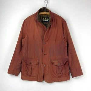 Barbour SMU Lutz Wax Jacket Mens Medium Rust Red Country Sports Bond Sports Coat - Picture 1 of 18