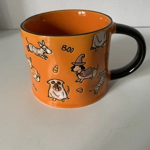 Eli + Ana Halloween Trick or Treat Hunde Orange Keramiktasse 16 Unzen - Bild 1 von 11