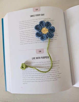 Hand crochet floral bookmarks, Forget-me-not Handmade Gift ideas, Teacher gift