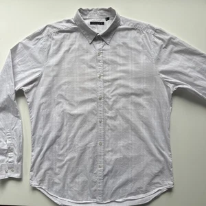THEORY Zach Long Sleeve Button Up Shirt Mens XL White Plaid Ayon Lightweight - Picture 1 of 14