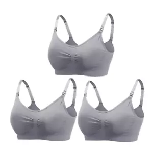 3-Pack Maternity Nursing Bras - Soft Cotton for Breastfeeding Comfort - Picture 1 of 34