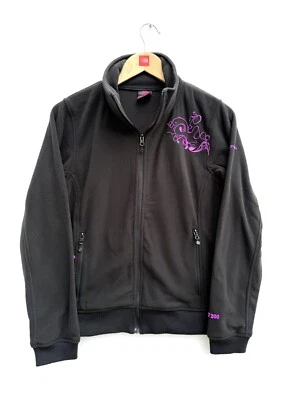 Rare Trespass Airtrap AT200 Graphic Full Zip Fleece Jacket Black Pink Medium - Image 1 of 4