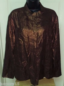 Chico's Womens Jacket Coat Size 3 XL X Large Bronze Glintz Rhone Silk NEW - Picture 1 of 3