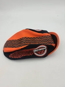 Vintage Harley Davidson Cycling Cap Tire Track Orange Black 1980 - Picture 1 of 6