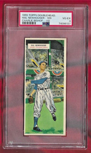 1955 TOPPS DOUBLE HEADER #109 HAL NEWHOUSER #110 CHARLIE BISHOP PSA 4 VG-EX #BB