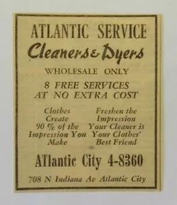 1959 Atlantic Service Cleaners & Dyers Werbung Atlantic City, New Jersey - Bild 1 von 1