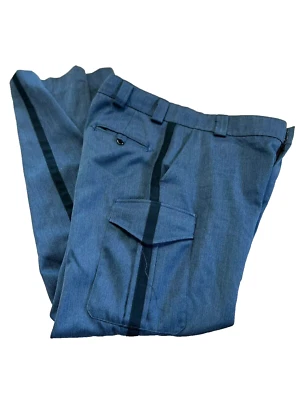 NEW BLAUER 8580 MENS 44 WOOL PANTS POSTAL BLUE SIDE POCKETS W/ STRIPE - Image 1 of 4