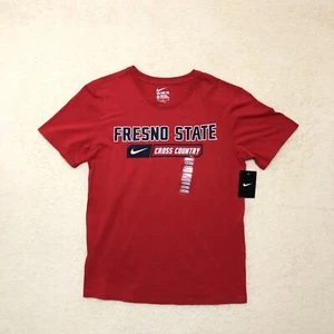 NWT Nike Tee Fresno State Bulldogs Cross Country SS Shirt Adult Mens Medium Red - Picture 1 of 9