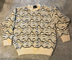 Vintage Coogi Sweater Large 3D Textured Chunky Wool 90s Biggie Australia Crew - Picture 1 of 7
