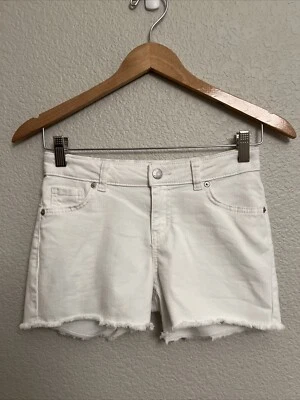 Cat & Jack Girls Denim White Jean Shorts Boho Festival Cowgirl Country Stretch - Image 1 of 4