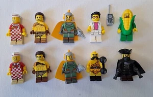 Lot of 8 Lego Minifigures Series 17 Yuppie Spaceman Corn Cob Circus Gladiator - Picture 1 of 2