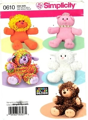 Simplicity Craft Sewing Pattern STUFFED TEDDY BEAR 0610 Longia Miller UNCUT - Image 1 of 4