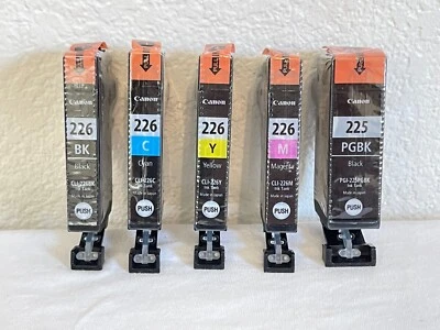 New Genuine Canon CLI-226 BK/C/Y/M Single or PGI-225PGBK Black Choose Color* - Image 1 of 4